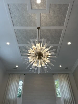 Lámpara de techo de cristal y dorada Foto 1 de 3