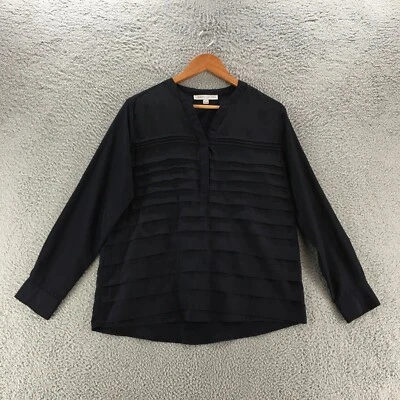 Larry Levine блузка верхний женщин средний черный длинным рукавом ярусный плиссированные vneck - Изображение 1 из 4