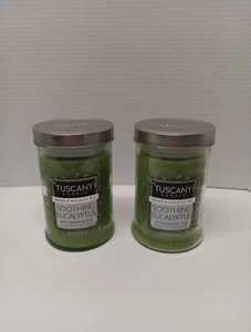 Tuscany Premium Marbled Wax Soothing Eucalyptus Aloe Candle 18 Ounce Dented Lid - Picture 1 of 20