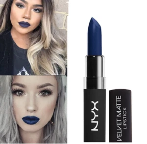 NYX Rouge à Lèvres Velvet Matte Mat Lipstick 04 Midnight Muse Belle BLEU Foncé - Imagen 1 de 8