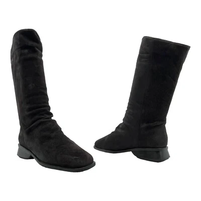 Vintage 80s 90s MARKON Womens 8 Suede Leather Knee High Boots Slouch VIOLET - Image 1 of 4