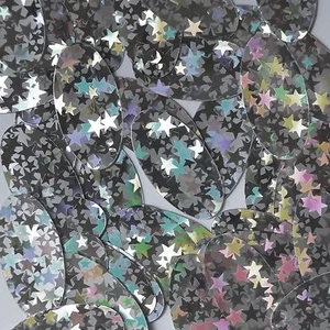 Silver Star Dust Reflective Sequins Oval 1.5" Large Couture Paillettes - Picture 1 of 2