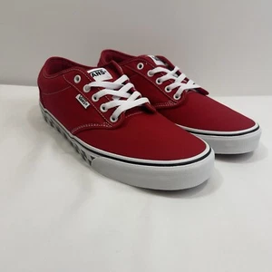VANS Sneakers Mens 11 Red Atwood Checker Sidewall Skater Laced VN0A5HTRRED Shoes - Picture 1 of 9