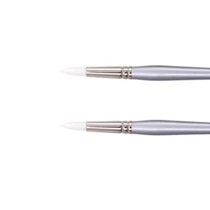 2x Jasart Round Sz 14 Acrylic/Watercolour Paint Brush Synthetic Hair WHT Taklon - Picture 1 of 2