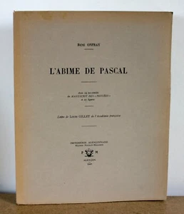 L’abîme de Pascal René Onfray 1949 EO NUM Lettre de Louis Gillet - Bild 1 von 8