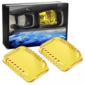 Yellow LED Pod Fog Light Shield Covers For Ford 21+ F150 Raptor, Bronco Raptor - Picture 1 of 8