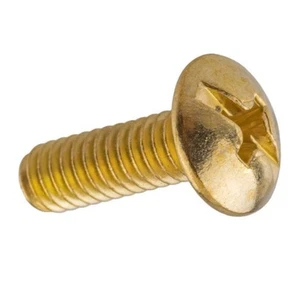 Cabezal de armadura de latón 8-32 x 1/2" (paquete de 25) tornillos de máquina ranurados/phillips - Imagen 1 de 6