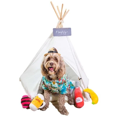 Teepee для домашних животных с мягкой подушкой для собак, кошек, кроликов и щенков, портативный питомец - Изображение 1 из 4