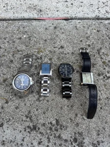 Kenneth Cole & Marc Ecko Mens Watch Lof of 4 Metal & Leather Bands - Picture 1 of 6