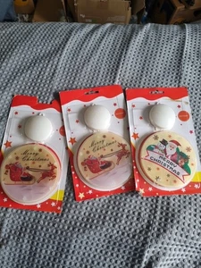 3x Christmas 3D Battery Light Up Hanging Lamp Decoration "Merry Christmas" Scene - Picture 1 of 4