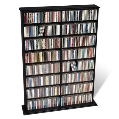 Prepac 51" Double CD DVD Wall Media Storage Rack in Black - Image 1 of 2