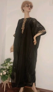 Women Transparent Shine Sheer Dress Summer Embroidery Dress Black Free Dress 3XL - Bild 1 von 8