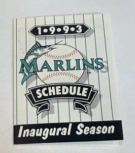 Bolsillo de calendario de temporada de béisbol inaugural de los Florida Marlins 1993 de colección - Imagen 1 de 6