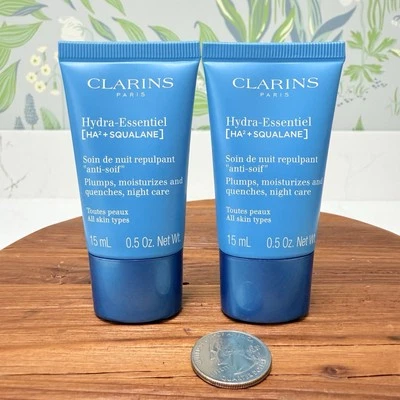 2 Clarins Hydra Essentiel Night Moisturizer with Double Hyaluronic Acid 0.5oz Ea - Image 1 of 3