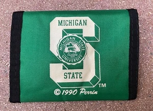 Vintage 1990 Perrin MICHIGAN STATE UNIVERSITY Geldbörse / 80s Style - Bild 1 von 5