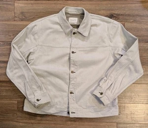 Rag & Bone Owen Denim Trucker Jacket Mens Light Gray Beige Cotton Stretch XL EUC - Picture 1 of 14