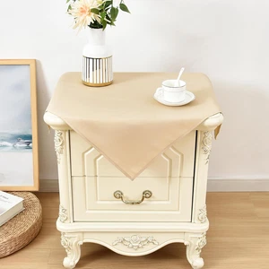 2 Pack Small Square Beige Tablecloth 24x24 Inch Washable Fabric Table Covers - Picture 1 of 12