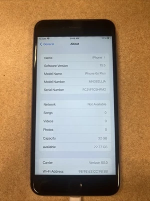 iPhone 6S Plus Verizon Solo Batería 81 Plateada Usada Foto 1 de 4