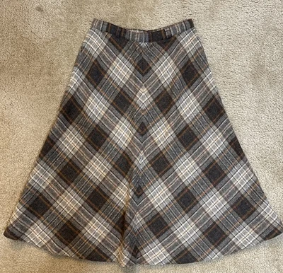 De Colección Summit Sportwear Marrón Lana Clásica Línea A Falda Talla 12 Tela Importada Foto 1 de 4