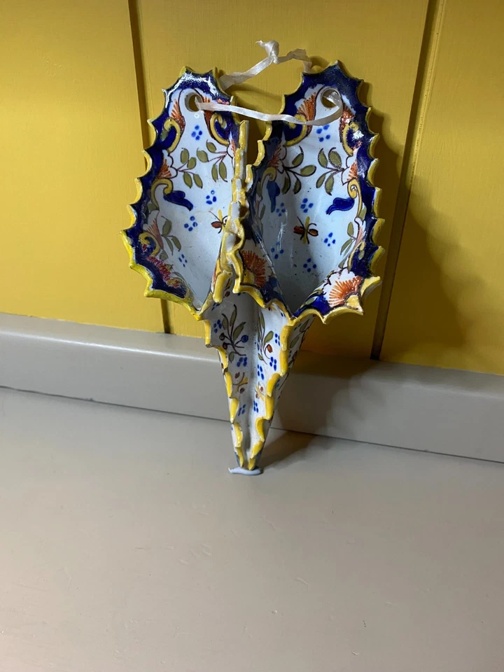 Quimper Pottery Double Wall Pocket Vase Early 1900’s - Image 1 of 4