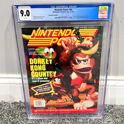 Nintendo Power Magazine Donkey Kong Country 66 W/ Poster & Cards CGC 9.0 - Image 1 of 2