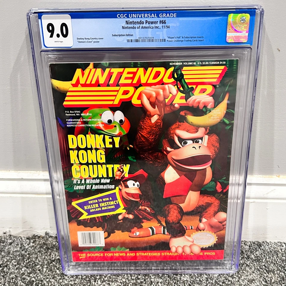 Журнал Nintendo Power Donkey Kong Country 66 с плакатом и карточками CGC 9.0 - Изображение 1 из 2