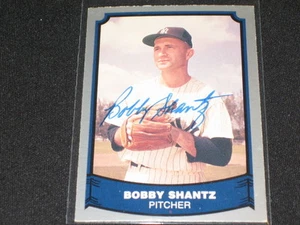 BOBBY SHANTZ YANKEES PACIFIC LEGENDS SIGNED AUTOGRAPHED VINTAGE BASEBALL CARD - Picture 1 of 1
