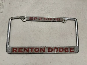 Renton Dodge WA Vintage Metallhändler Nummernschild Rahmen Washington Mopar alt - Bild 1 von 8