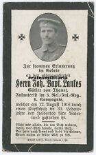Orig. Sterbebild Soldat R.I.R.3 + SOMME Frankreich August 1916