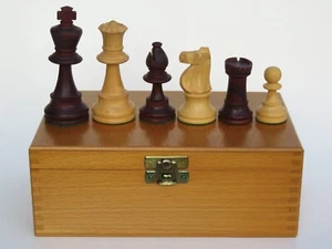 LARDY Vintage SCHACHFIGUREN "STAUNTON" Rosenholz Buchsbaum KH 84mm GEWICHTET alt - Bild 1 von 9