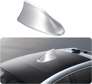 Car Shark Fin Roof Antenna Aerial FM/AM Radio Signal Trim Universal Silver - Picture 1 of 6