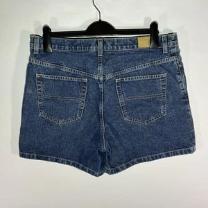 Vintage Y2K Tommy Hilfiger Boyfriend Jean Shorts Womens 12 Blue Denim Flag 2000s - Picture 1 of 17