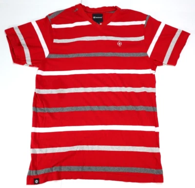 Camiseta de manga corta para hombre Akademiks rayas rojas/grises/blancas con logotipo talla grande Foto 1 de 4