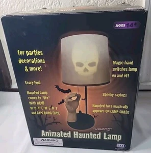 Animated Haunted Lamp Decor Light Sensor/Sound Activated Halloween Spooky Saying - Picture 1 of 24