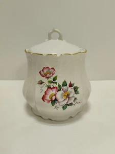 Barril de galletas vintage House of Webster cerámica brezo rosa con tapa - Imagen 1 de 6