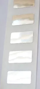 100 Silver Tiny Silver Blank Labels - Picture 1 of 2