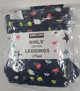 Kirkland Signature Girls’ 2-Pack Leggings Blue Floral Size 14 - Picture 1 of 2
