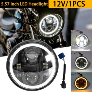 1X 5 3/4 5.75" LED Headlight Projector Halo DRL Fit For Harley Davidson Iron 883 - Picture 1 of 16