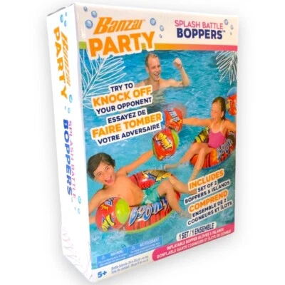 BANZAI PARTY ~ SPLASH BATTLE BOPPERS Set ~ Gloves + Float Tubes ~ Pool Toy Game  - Image 1 of 4