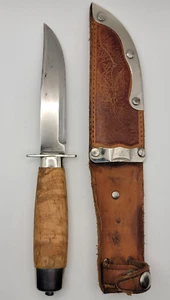 Vintage F.M. MATTSSON Puukko MORA SWEDEN Fixed Blade Knife w/ Original Sheath E3 - Picture 1 of 13