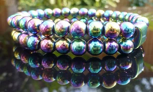 Pulsera de doble fila de curación de hematita magnética - Imagen 1 de 10