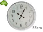 55cm White Washed Décor Kitchen Wall Clock Numerical Decorate Home Vintage Gift