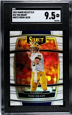 2022 Panini Select Draft #32 Tom Brady WHITE PRIZM /35 SGC 9.5 MINT+ - Image 1 of 2