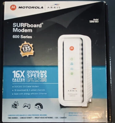 Arris SURFboard SB6183 DOCSIS 3.0 Cable Modem - Image 1 of 3