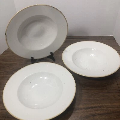 4x Churchill Stonecast borde grande ~11” sopa pasta tazón vitrificado moteado Inglaterra Foto 1 de 4