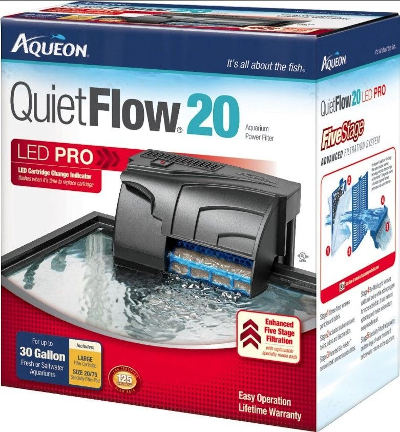 Aqueon QuietFlow LED Pro Power Filter QuietFlow 20 (Aquariums up to 20 Gallons) - Image 1 of 1