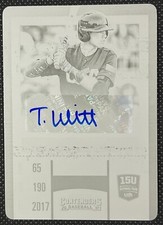 2017 Panini Contenders TANNER WITT Black Printing Plate AUTO 1/1