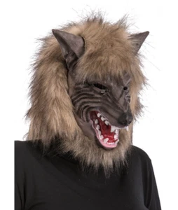 Halloween Werewolf Mask Brown & Blonde Horror Beast Classic Fancy Dress Wolf - Picture 1 of 1