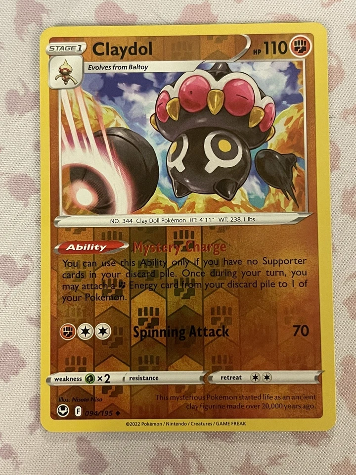 Pokémon TCG Claydol SWSH - Silver Tempest 094/195 Reverse Holo Uncommon - Image 1 of 1