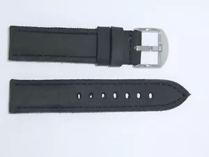 RIOS1931 (Germany) Vintage Leather Watch Band Strap 20 mm Black "Derby" - Picture 1 of 3